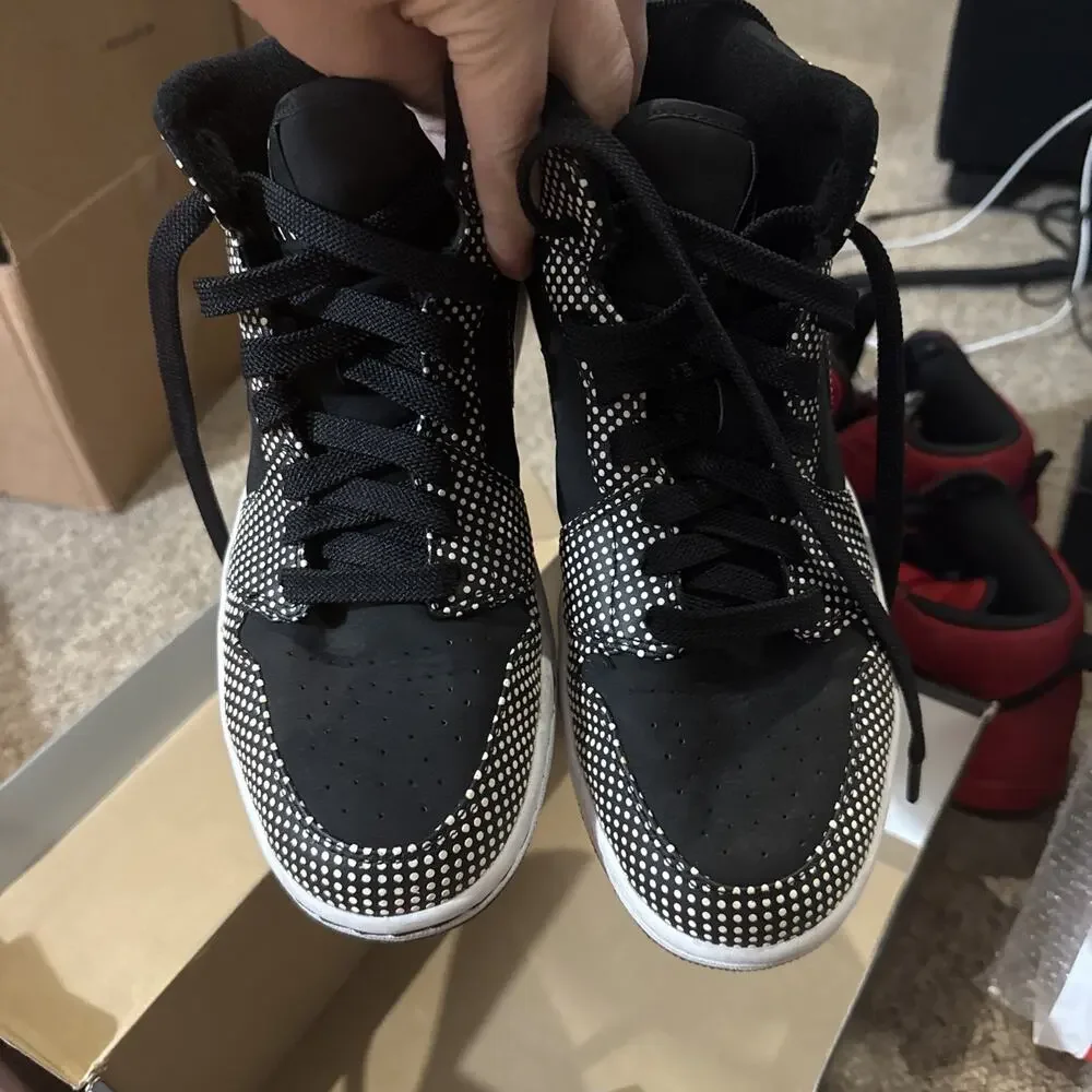 Size 9.5 - Air Jordan 1 Retro Polka Dot Black White LEP